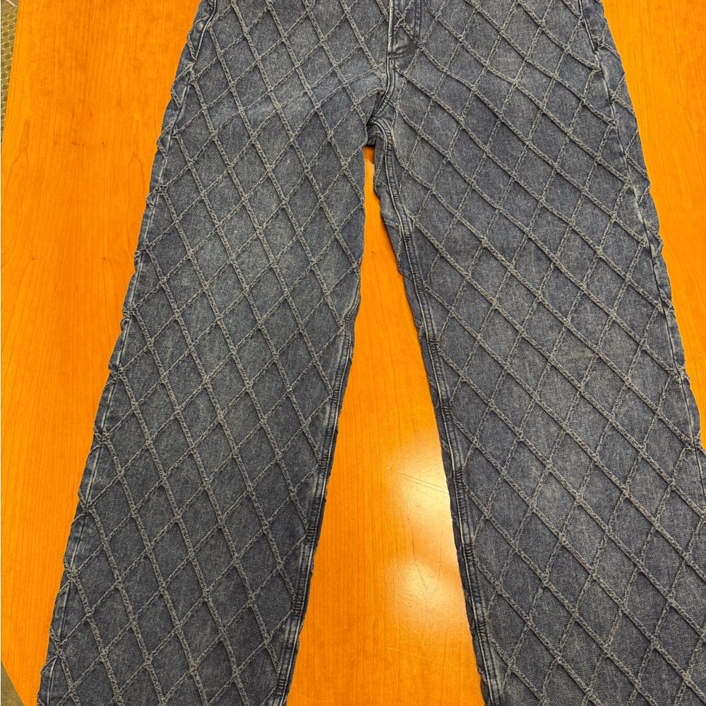 Rag & Bone Logan mid rise wide leg Quilted denim jeans size 30 - Picture 2 of 13